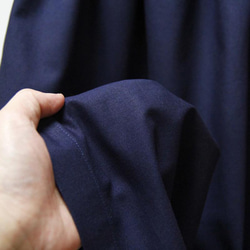 コットンリネン ギャザースカート（ネイビー）リネン 麻 ロング マキシ ポケット 8枚目の画像