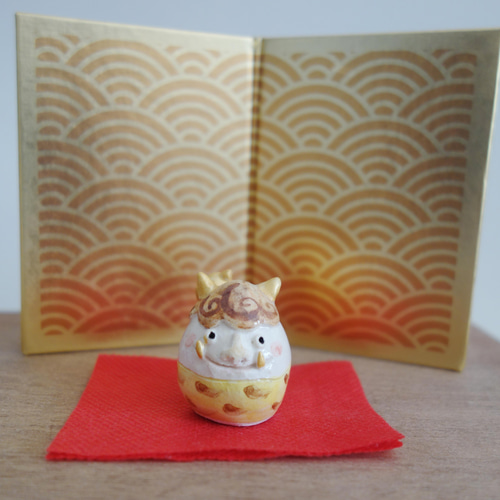 陶器製 手作り　金棒鬼 鬼と金棒 節分 陶器 角二本 その他置物 つちもの製作所 通販 13229585