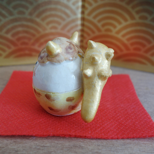 陶器製 手作り　金棒鬼 鬼と金棒 節分 陶器 角二本 その他置物 つちもの製作所 通販 13229585