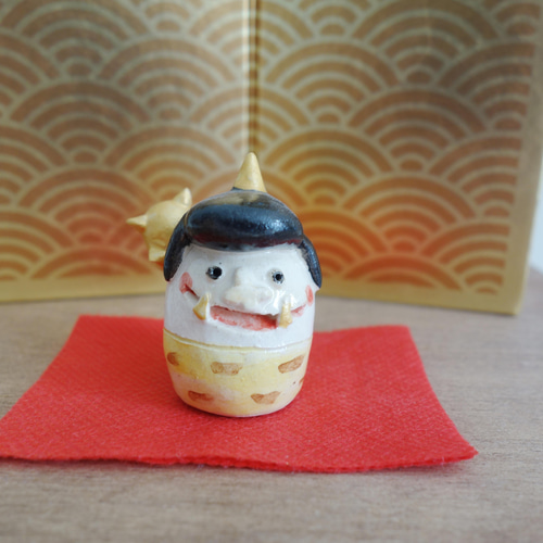 リーゼント鬼と金棒 節分 陶器 一本角 その他置物 つちもの製作所 通販