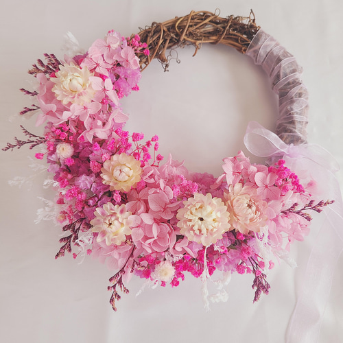 ドライフラワーリースブーケとブートニア～春の雪 ブーケ fumi 通販