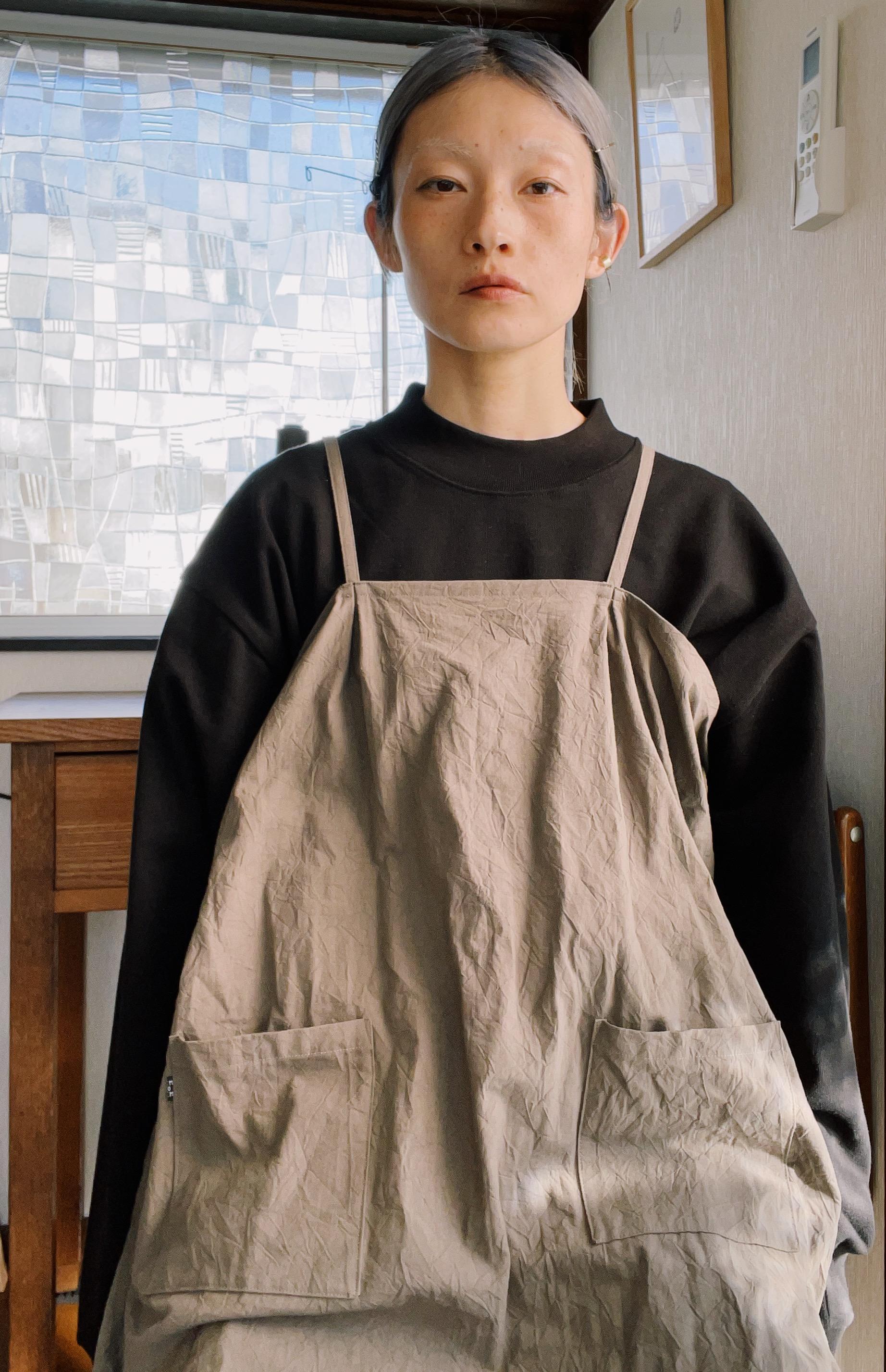 エプロンロング クロス ホワイト他。全9色。◇2026年2月下旬納品◇