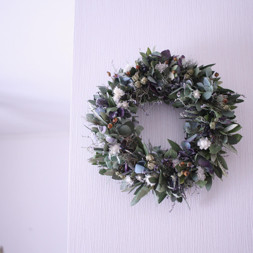 ユーカリ紫陽花リース g＠d
