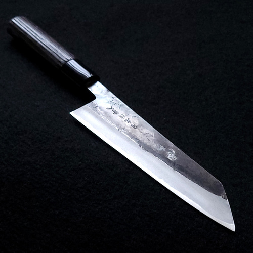白紙2号 黒打 切付（万能）包丁 180㎜ G1519 焼栗柄 月光作