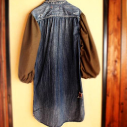sold/SAYOCAFE＋R/デニムふんわり袖のリメイクシャツワンピース 6枚目の画像