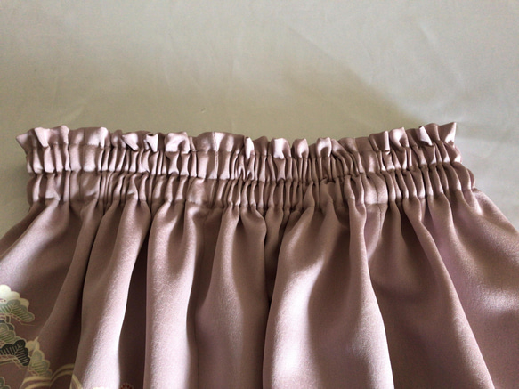 着物リメイクスカート 薄紫系花柄 5枚目の画像