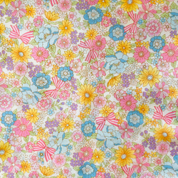 小花柄のスモック ピンク 切替 長袖 80、90、100、110、120サイズ 3枚目の画像