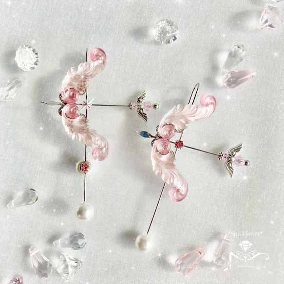 【新品・未使用】Sézane セザンヌ フラワー型ピアス ピンク ❀ 春色新作2022❀弓矢の耳飾り～花明かり～ イヤリング