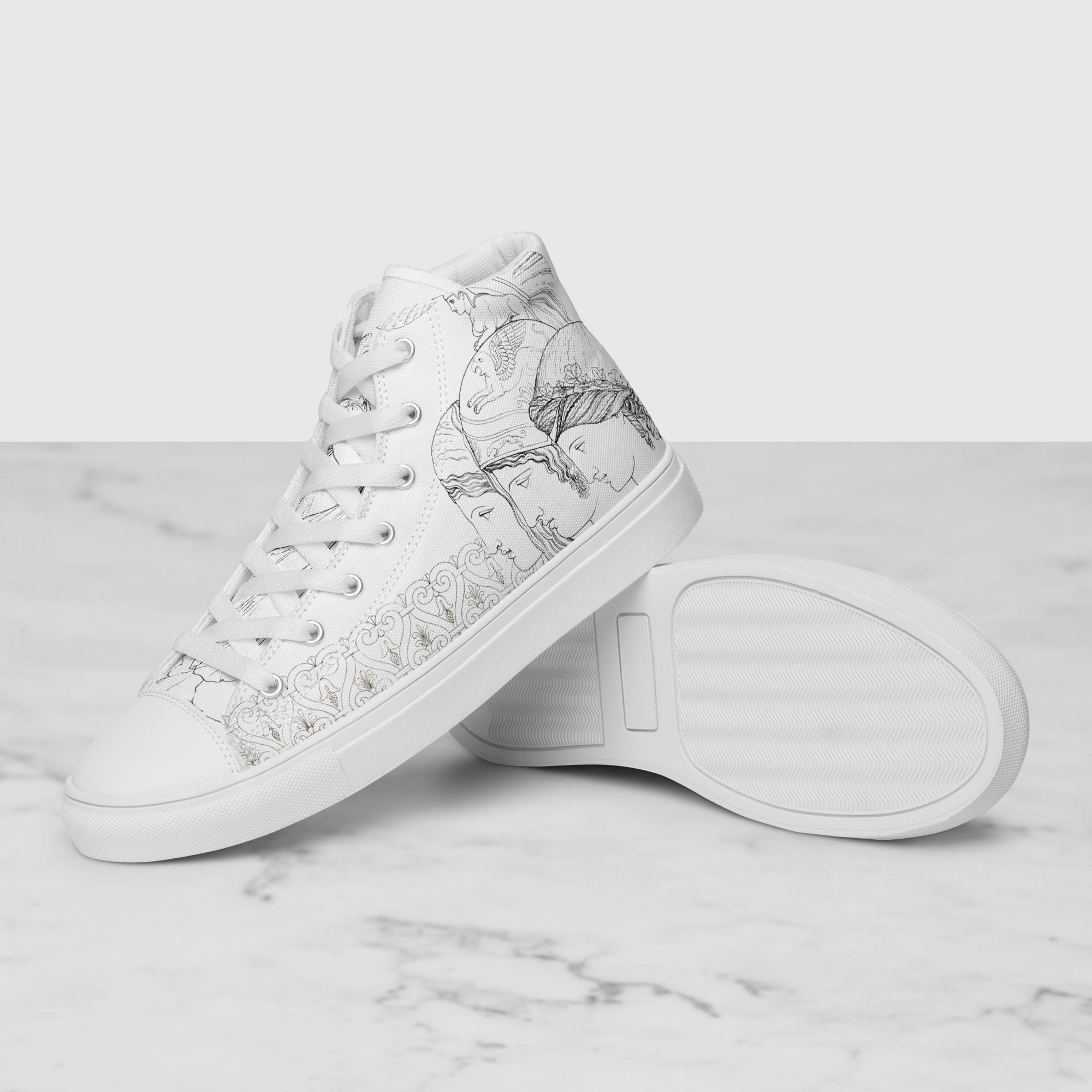 【トーマス・バクスター】　絵画シューズ/ハイカットスニーカー（ユニセックス）