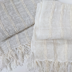 わたからつむぐ　手織り職人による綿麻のストール　和綿　機織り　コットン　リネン　 2枚目の画像