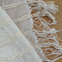 わたからつむぐ　手織り職人による綿麻のストール　和綿　機織り　コットン　リネン　 9枚目の画像