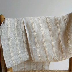 わたからつむぐ　手織り職人による綿麻のストール　和綿　機織り　コットン　リネン　 4枚目の画像