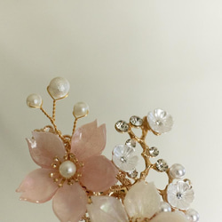 桜 お花の色と金具パーツが選べます　バレッタ 髪飾り　ヘアアクセサリー　 5枚目の画像