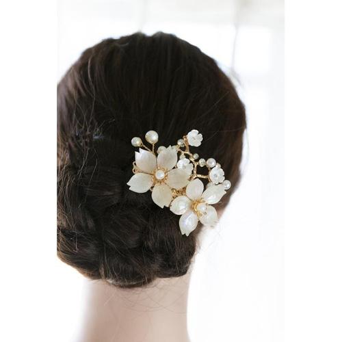 特価SALE 髪飾り・ヘアアクセサリー】紫陽花－ブルー・バレッタ