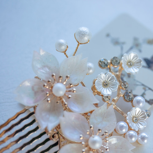 桜 お花の色と金具パーツが選べます バレッタ 髪飾り ヘアアクセサリー