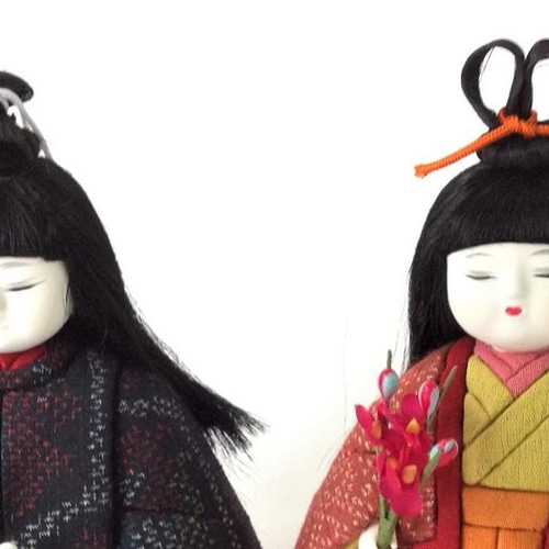 塩沢織木目込雛人形 雛人形「紅梅白梅雛」B 単品（台・木札付き）別売