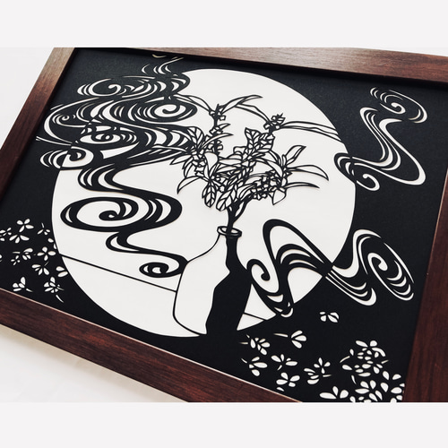 キンモクセイ』花の切り絵シリーズ 切り絵 Fancy Kirie