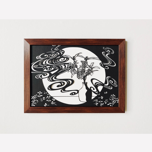 ステンドグラス風 切り絵 桜の妖精 - 切絵屋 コニシ （konishi