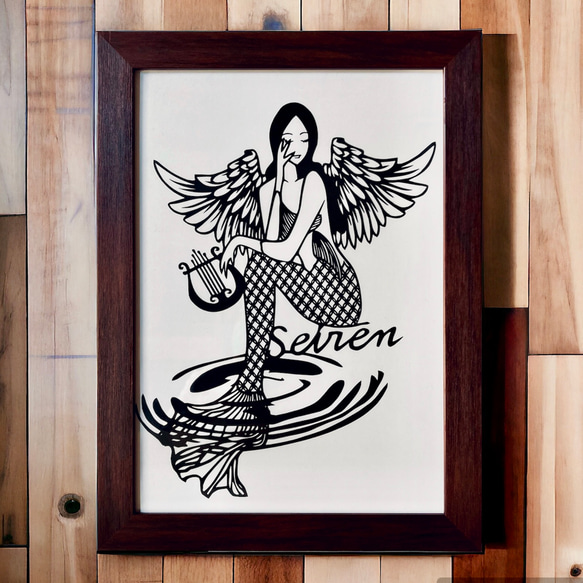 絵画 REVERIE 5 セイレーン』妖精の切り絵シリーズ 切り絵 Fancy Kirie