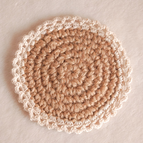 No.19マクラメ編み麻紐コースターset No.19マクラメ編み麻紐コースターset ヴィンテージハンドメイド - No