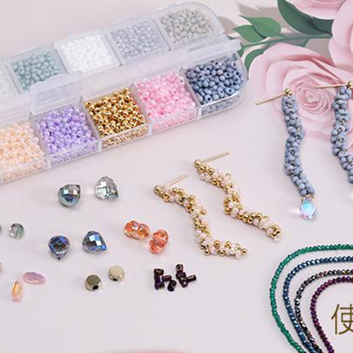 B876-7 2連 メッキガラスビーズ ダイヤ型 4.5mm 2 X（1連） ビーズ