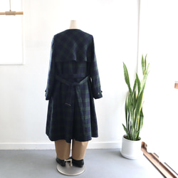 double cloth no-collar trench coat 7枚目の画像