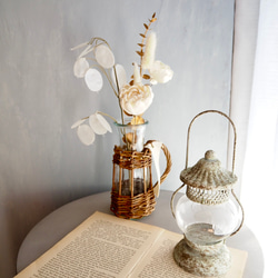 リニューアル✨【ソラフラワーと造花のブーケ付き】編み込み花器付き 13枚目の画像