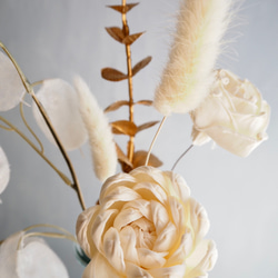 リニューアル✨【ソラフラワーと造花のブーケ付き】編み込み花器付き 9枚目の画像