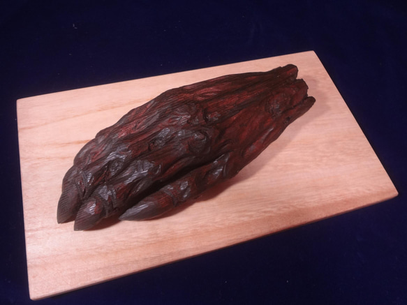 木彫刻 アート 『 鬼の手のミイラ 』 芸術 アート ハンドメイド 松 手彫り 彫刻 10枚目の画像