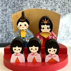 ひな人形 雛人形 木製 トールペイント お雛様 木のおもちゃ 出産祝い