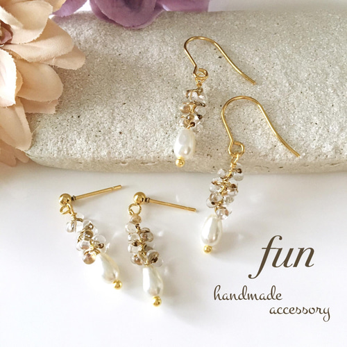 うるつや＊雪の雫 ピアス/イヤリング ピアス（フック・チェーン） fun  