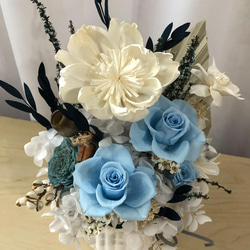 冰山美人 桌花  優雅 祝賀 玫瑰 永生花 乾燥花 開幕花禮 送禮 第2張的照片