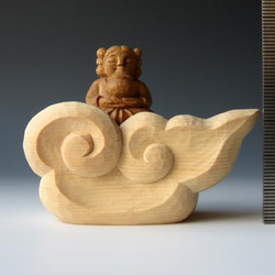 （オーダー作品）小さな日本の神様　少彦名命（すくなびこなのみこと）白檀の小さな木彫刻 5枚目の画像