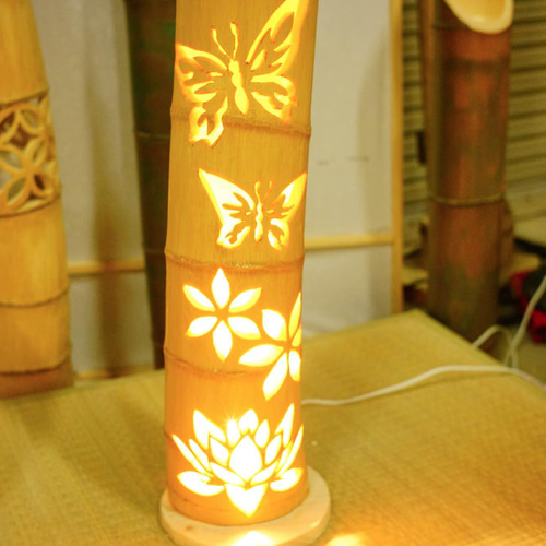 竹灯り・竹あかり・竹灯籠・竹灯篭・竹ランプ ～～ 癒しの灯り☆蝶蓮