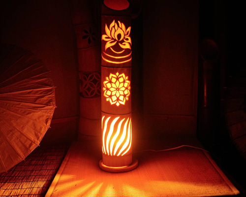 竹灯り・竹あかり・竹灯籠・竹灯篭・竹ランプ ～～ 癒しの灯り☆蓮池