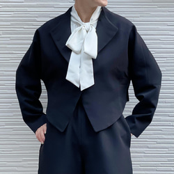 【再々々〜々販】フォーマルウェア 卒業・入学式 スーツ レトロ＆モード ショートジャケット22002ブラック 7枚目の画像