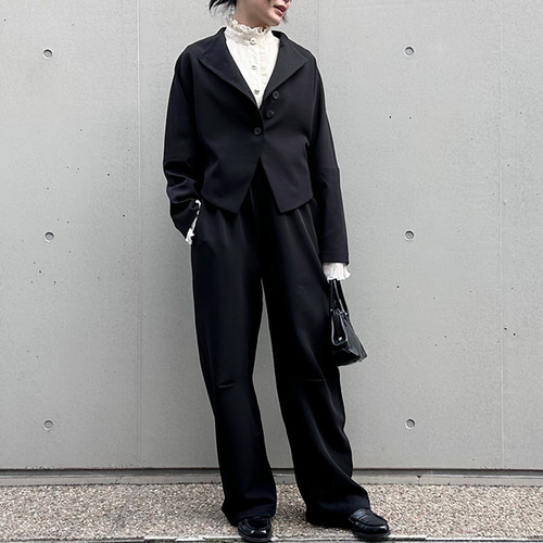 洗える❤体型カバー20回以上再販セットアップ普段〜式にもブラック