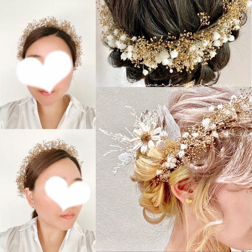 成人式、二次会 creema 花カチューシャ