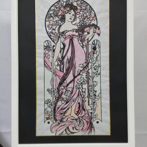 アールヌーボー ミュシャ 切り絵 葡萄 切り絵 yamatai 通販