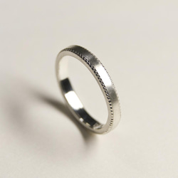 つや消し シルバーミルグレインフラットリング 2.4mm幅 マット｜SILVER RING｜652 4枚目の画像