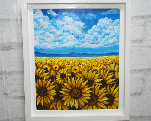 油絵 油彩 油彩画 絵 絵画【星空のひまわり畑】 油絵 油彩 油彩画 絵 絵画【空と雲のひまわり畑】 絵画 HR 通販