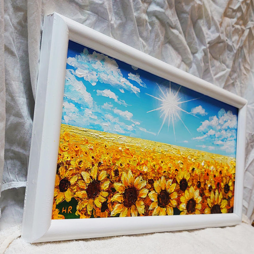油絵 絵画 【太陽とひまわり畑】 絵画 ＨＲ 通販｜Creema(クリーマ)