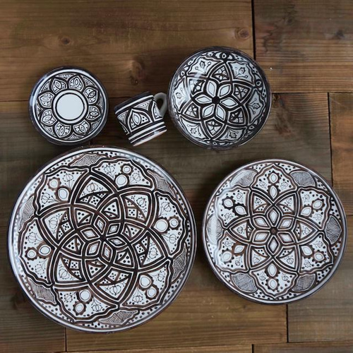 イタリア製絵皿　約24.5cm 2枚組 絵皿 26cm GEO037 マヨリカ焼き イタリア陶器 シチリア