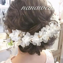 ウエディング ヘッドドレス フラワー 髪飾り 小枝 結婚式 ヘアアクセ 2枚目の画像