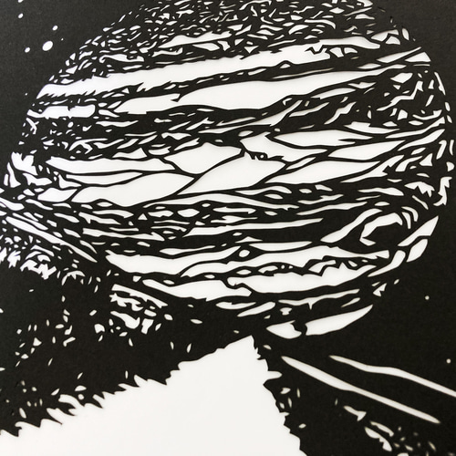 夜空の木星』オリジナル切り絵 切り絵 Fancy Kirie ファンシー