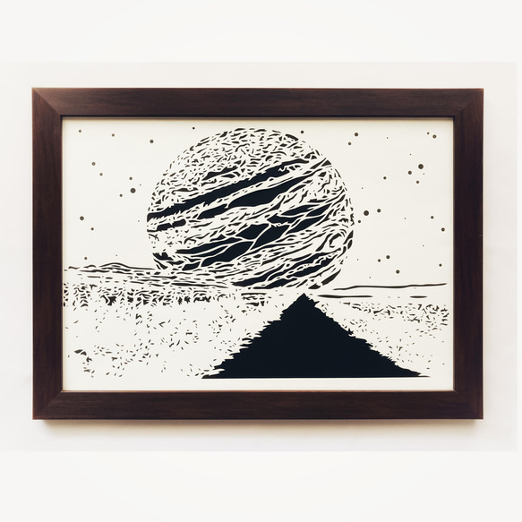 『夜空の木星』オリジナル切り絵 5枚目の画像