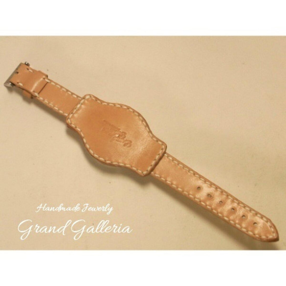 栃木レザー社製サドルレザー　牛革　腕時計ベルト　腕時計バンド　台座付き　バンドのみ　Grand Galleria 3枚目の画像