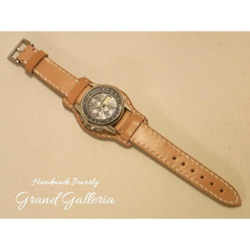 栃木レザー社製サドルレザー　牛革　腕時計ベルト　腕時計バンド　台座付き　バンドのみ　Grand Galleria 2枚目の画像