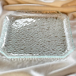 【受注作成】ダイヤ 八角皿　2mm  昭和レトロガラス　昭和型板ガラス　想い出をカタチに　 8枚目の画像