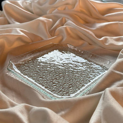 【受注作成】ダイヤ 八角皿　2mm  昭和レトロガラス　昭和型板ガラス　想い出をカタチに　 4枚目の画像